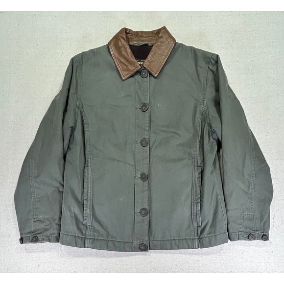Vintage WOOLRICH Women's LODEN Small Canvas Blanket Trucker Jacket Chore Coat